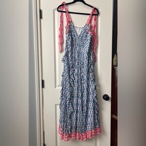 Vineyard Vines Blue and Pink Maxi Dress